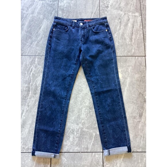 Pilcro Jeans Womens 25 Blue Slim Boyfriend Stretch Cuffed Denim Anthropologie - Picture 1 of 7